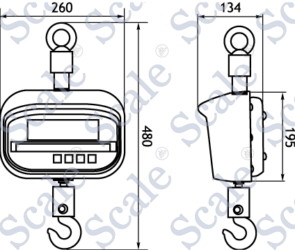 Габаритные размеры крановых весов CAS NC