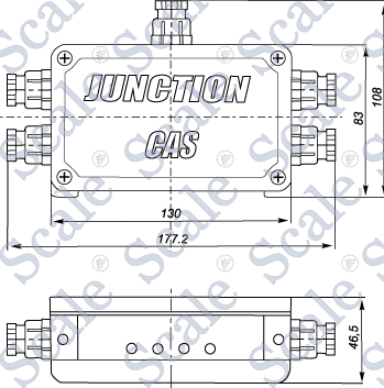 Размеры соединительной коробки CAS JB-4H для тензодатчиков CAS